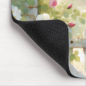 Garden Rose Bird Watercolor Scene Muismat (Hoek)