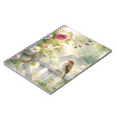 Garden Rose Bird Watercolor Scene Notitieboek (Linkerzijde)