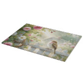 Garden Rose Bird Watercolor Scene Snijplank (Hoek)