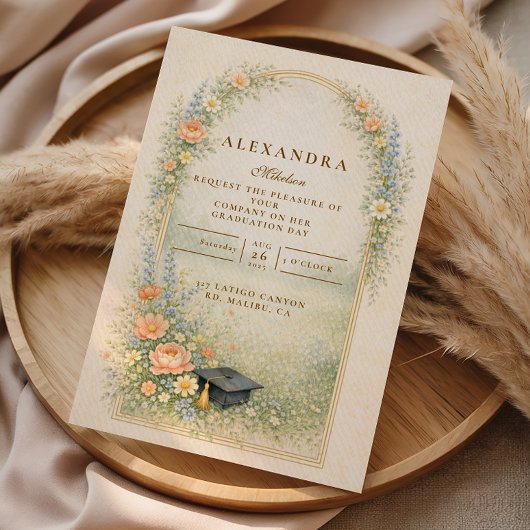 Garden Rose Graduation Celebration Kaart