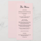 Garden Rose Pink Wedding Menu  (Voorkant / Achterkant)