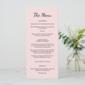 Garden Rose Pink Wedding Menu  (Staand voorkant)