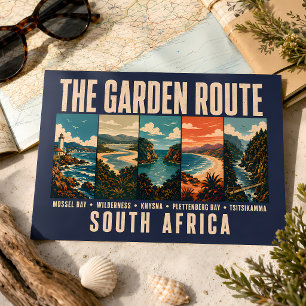 Garden Route Zuid-Afrika Illustratie Vintage Briefkaart