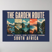 Garden Route Zuid-Afrika Illustratie Vintage Poster (Voorkant)