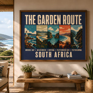 Garden Route Zuid-Afrika Illustratie Vintage Poster