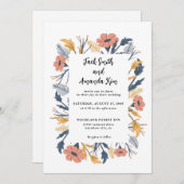 Garden Rustic Wildflower Bloemen Huwelijksuitnodig Kaart (Voorkant / Achterkant)