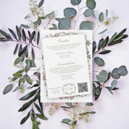 Garden Sage Green Wedding Details Invoegen Feestdagenkaart