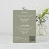 Garden Sage Green Wedding Details Invoegen Feestdagenkaart (Staand voorkant)