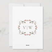 Garden Sage Green Wedding Monogram Uitnodiging (Achterkant)