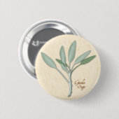 Garden Sage Herb Button (Voorkant /achterkant)