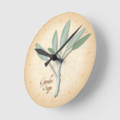 Garden Sage Herb Clock Ronde Klok (Hoek)