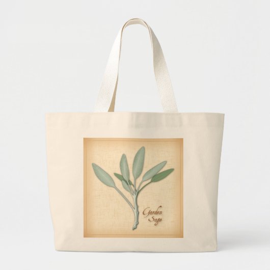 Garden Sage Herb Grote Tote Bag (Voorkant)
