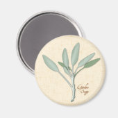 Garden Sage Herb Magnet (Voorkant / Achterkant)