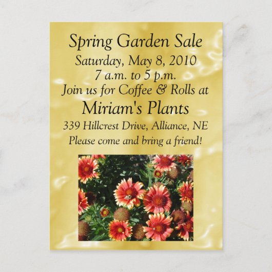 Garden Sale Briefkaart (Voorkant)