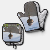 Garden Scarecrow Natuur op maat Ovenwant & Pannenlap Set (Voorkant / Achterkant)