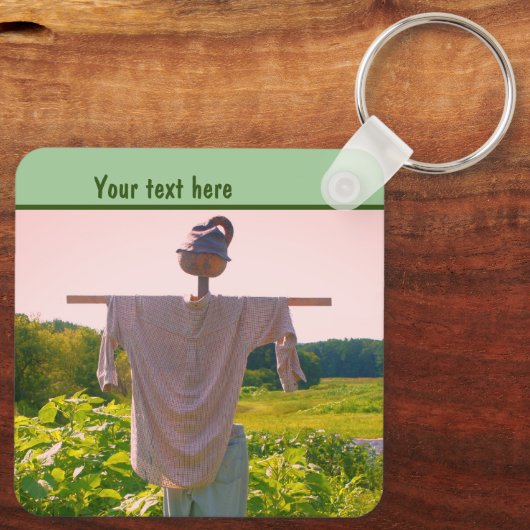 Garden Scarecrow Natuur op maat Sleutelhanger (Achterkant)