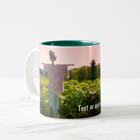 Garden Scarecrow Natuur op maat Tweekleurige Koffiemok (Voorkant links)