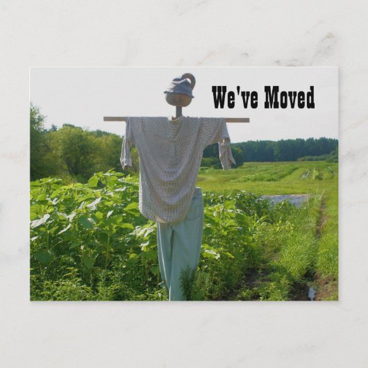 Garden Scarecrow New Address Natuur Aankondigingskaart (Voorkant)