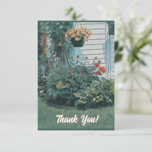 Garden Scene Bedankkaart (Staand voorkant)