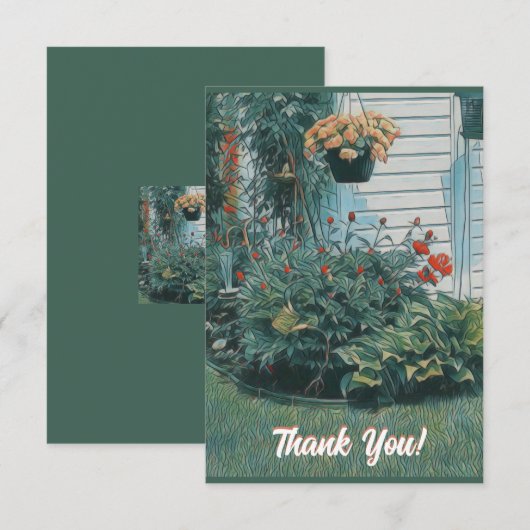 Garden Scene Bedankkaart (Voorkant / Achterkant)