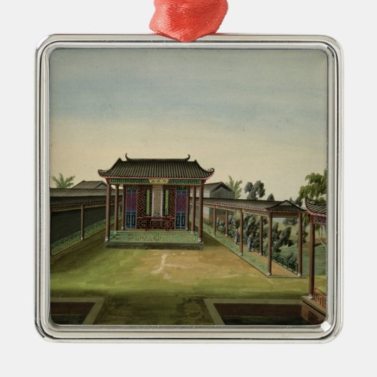 Garden Scene, c.1820-40 (m/c op papier) 2 Metalen Ornament (Voorkant)