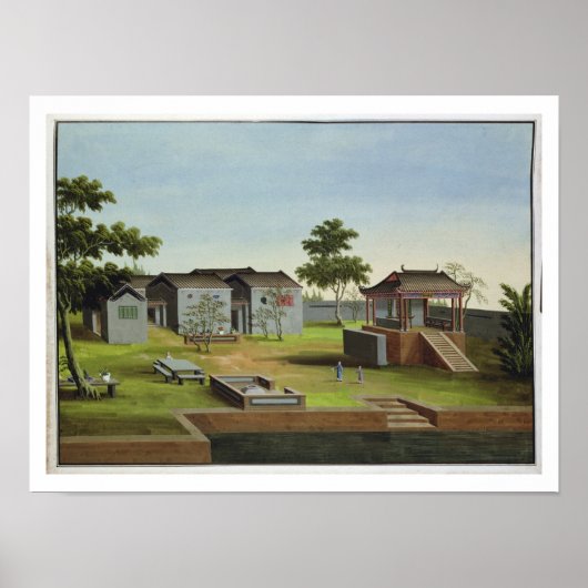 Garden Scene, c.1820-40 (m/c op papier) 3 Poster (Voorkant)