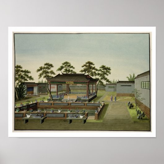Garden Scene, c.1820-40 (m/c op papier) 4 Poster (Voorkant)