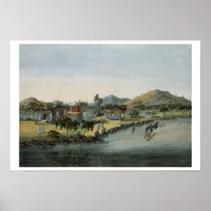 Garden Scene, c.1820-40 (m/c op papier) Poster