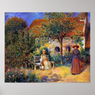 Garden Scene in Bretagne, door Pierre-Auguste Reno Poster