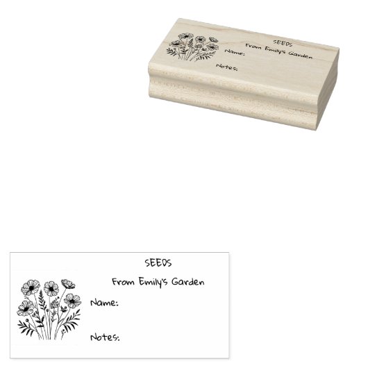 Garden Seed Packet Rubber Stamp Rubberstempel (Gestempeld)