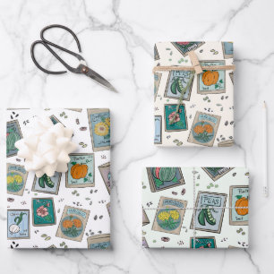 Garden Seed Packs Papieren Set van 3 Inpakpapier Vel