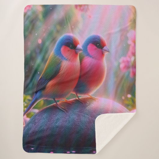 Garden Serenade Fleece Sherpa Blanket Deken (Voorkant)