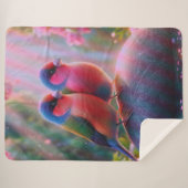 Garden Serenade Fleece Sherpa Blanket Sherpa Deken (Voorkant (horizontaal))