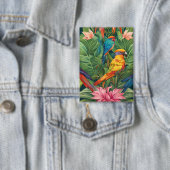 Garden Serenity: Vogel in bloei Button (Insitu)