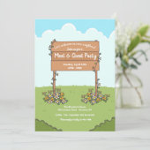 Garden Sign Meet and Greet Party Invitation Kaart (Staand voorkant)