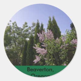 Garden Sky Uitzicht in Beaverton, Oregon Ronde Sticker