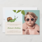 Garden Snail Foto Kinderen Verjaardag Kaart (Voorkant)