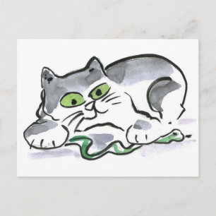 Garden Snake and the Curious Kitten Briefkaart