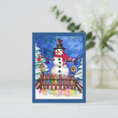 Garden Snowman Briefkaart (Staand voorkant)