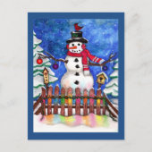 Garden Snowman Briefkaart (Voorkant)