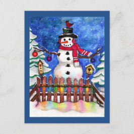 Garden Snowman Briefkaart