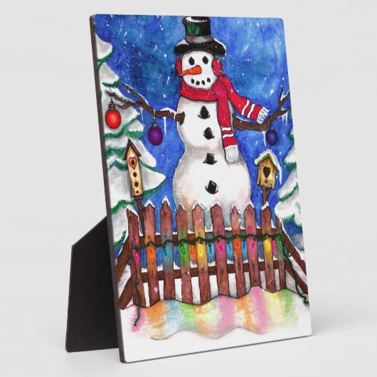 Garden Snowman Fotoplaat (Zijkant)
