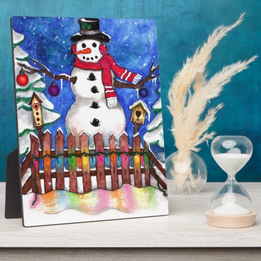 Garden Snowman Fotoplaat (Zijkant)