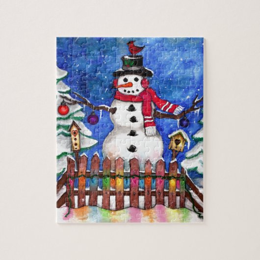 Garden Snowman Legpuzzel (Verticaal)