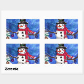 Garden Snowman Rechthoekige Sticker (Vel)