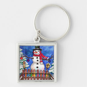 Garden Snowman Sleutelhanger