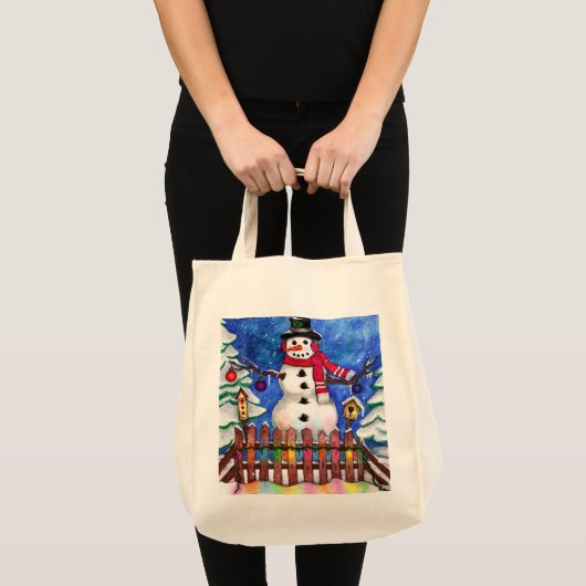 Garden Snowman Tote Bag (Voorkant (product))