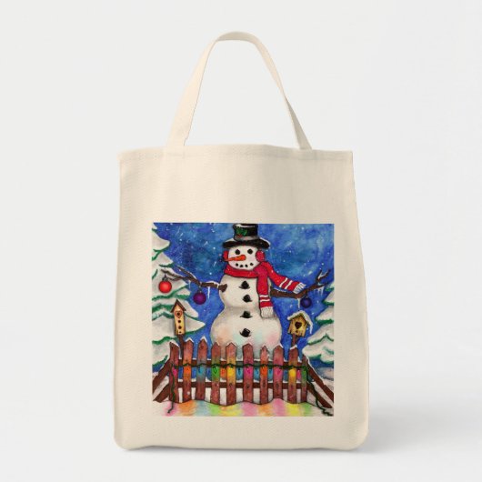 Garden Snowman Tote Bag (Voorkant)