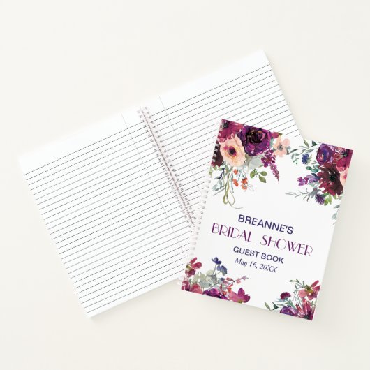 Garden Splash Floral Vrijgezellenfeest Gastenboek Notitieboek (Binnen)