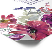 Garden Splash Floral Wedding Dinner Sechart Poster (Hoek)